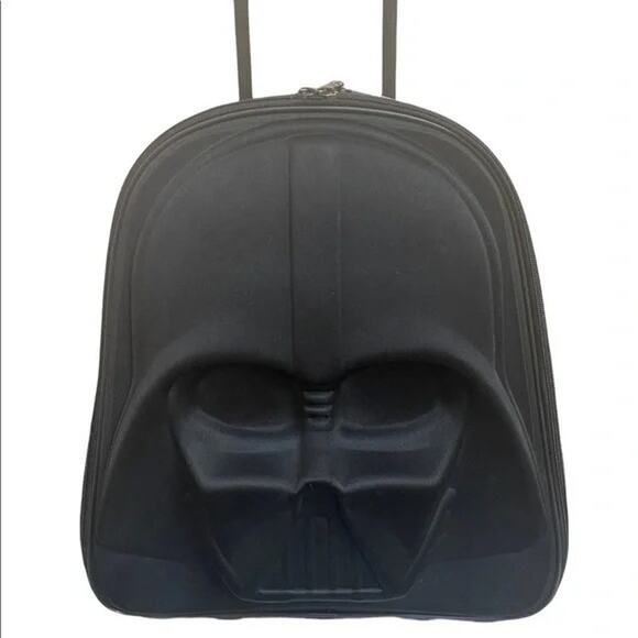 Star Wars Darth Vader 3D Suitcase Luggage Disney Store Retractable Handle - Picture 1 of 8
